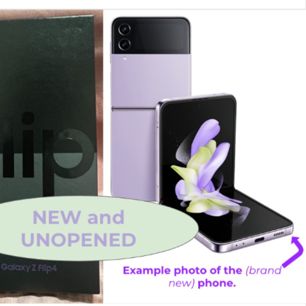 Literally Brand New Samsung Galaxy Z Flip4 (125gb, Purple) [See photos!]